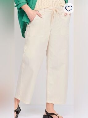 Just USA Casual Drawstring women’s Barrel Pants in Cream